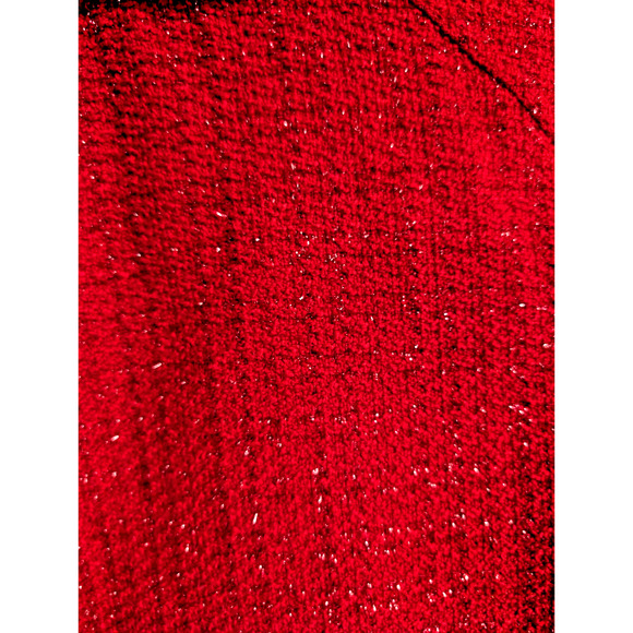 Christopher & Banks Jacket Womens Sz Large Red Sparkle Tweed Like Zip Up - Picture 4 of 9